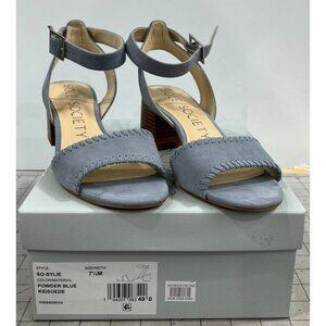 Women's Sole Society Sylie Ankle Strap Sandal, Size 7.5 M - Blue Suede
